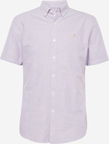 FARAH Slim fit Button Up Shirt 'BREWER' in Purple: front