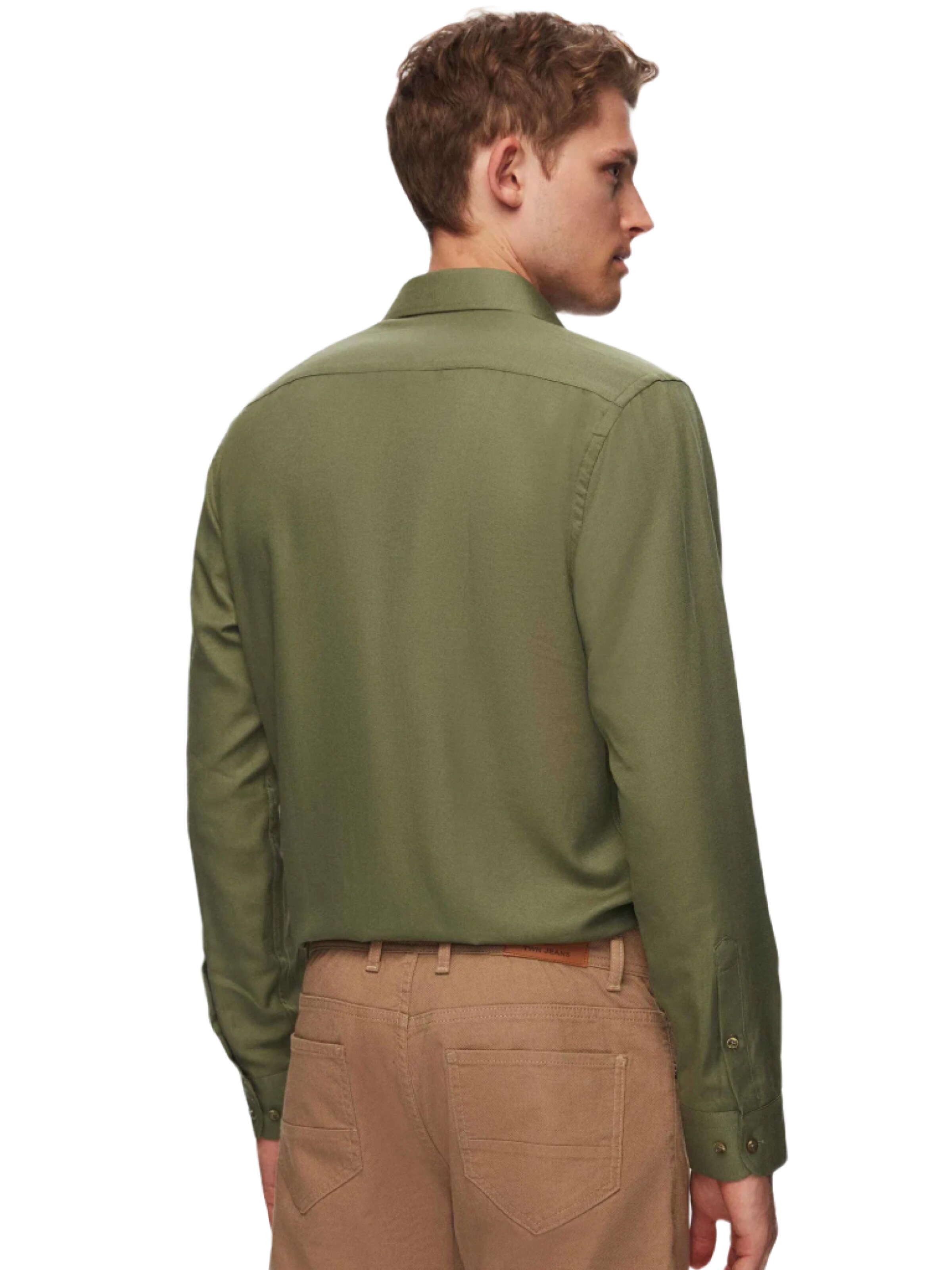 D’S Damat Slim fit Zakelijk overhemd in Groen