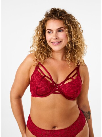 Devoted by Zizzi Bra 'Lia' in Red: front