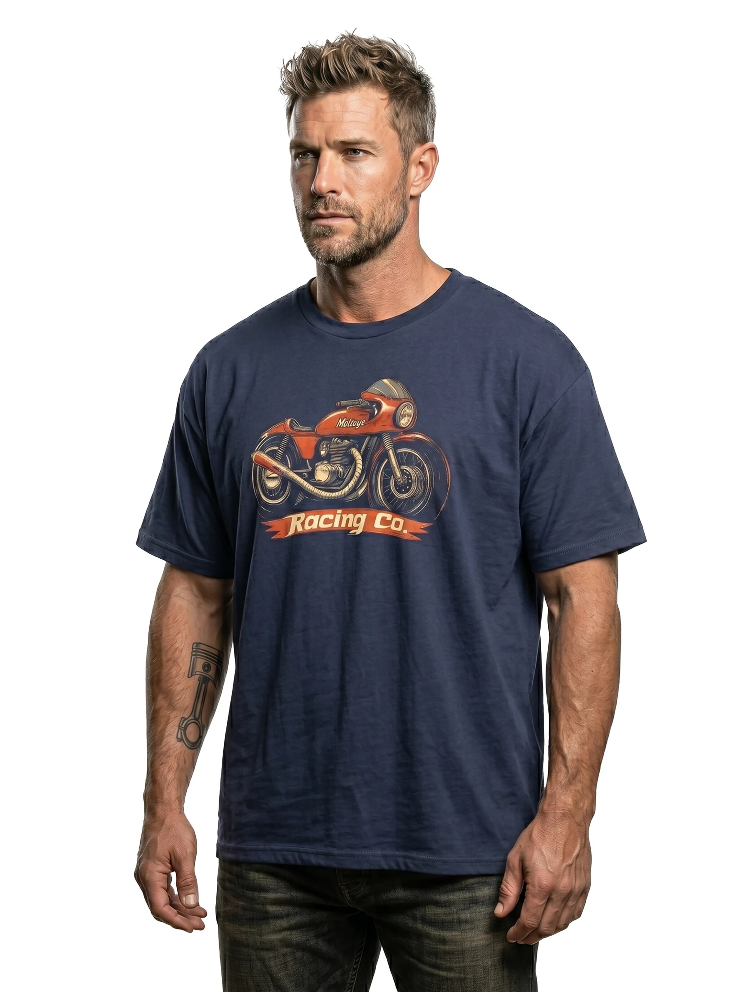 MAKAYA Shirt 'Racing Co' in Blue