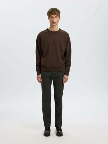 SELECTED Sweatshirt 'SLHLuke' in Brown