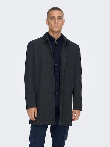 Only & Sons Between-Seasons Coat 'Adam' in Blue: front