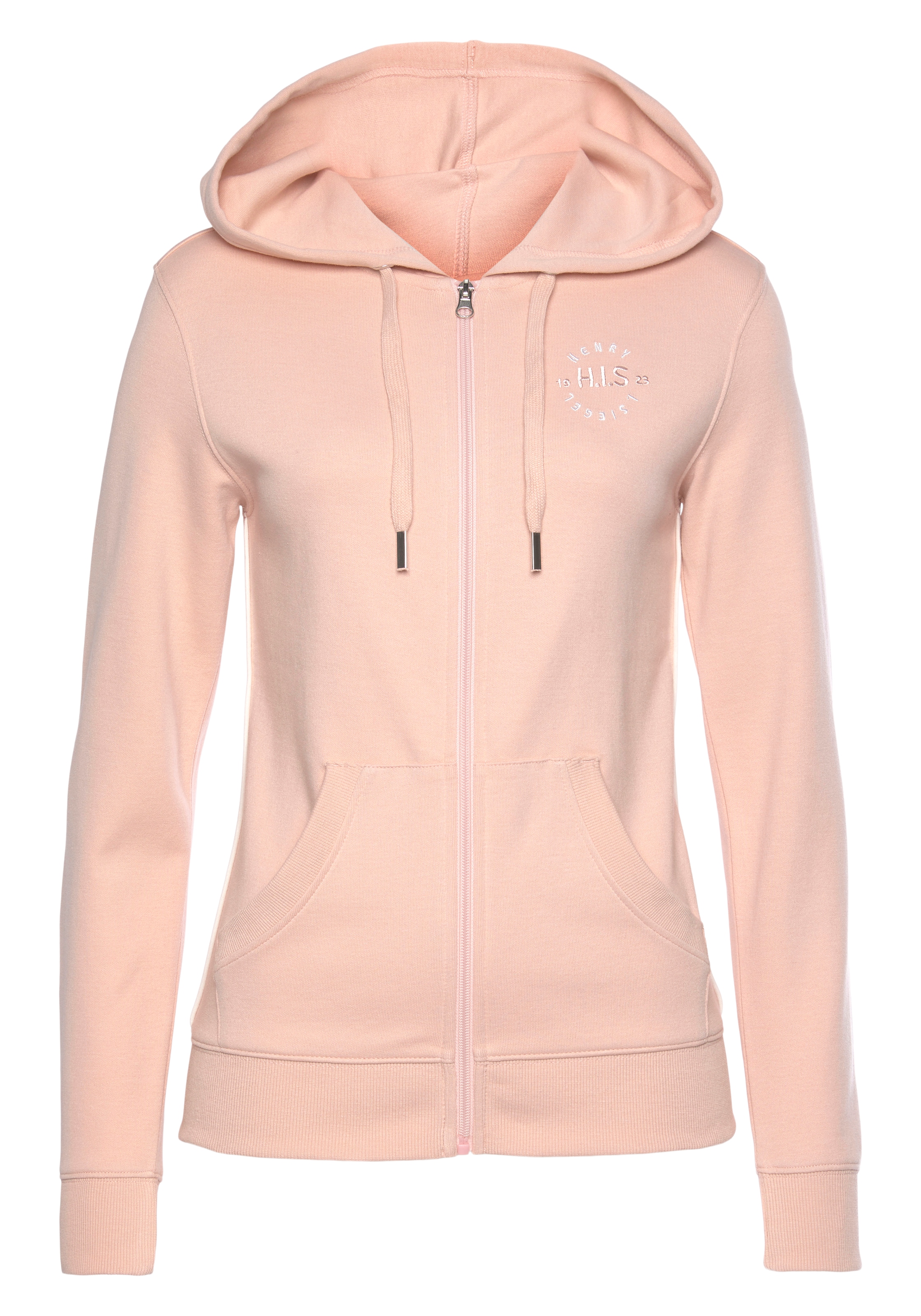 H.I.S - Sudadera con cremallera en rosa: frente