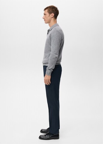MANGO MAN Regular Pleated Pants 'Brest' in Blue