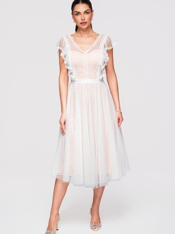 Ombre Dress in White
