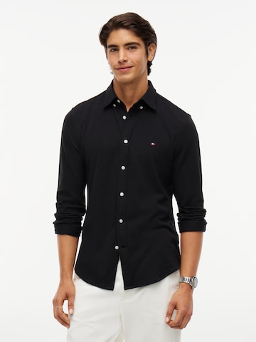 Slim fit Camicia di TOMMY HILFIGER in nero: frontale