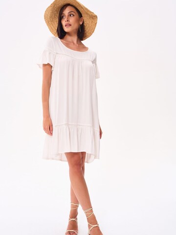 Blue Shadow Dress in Beige