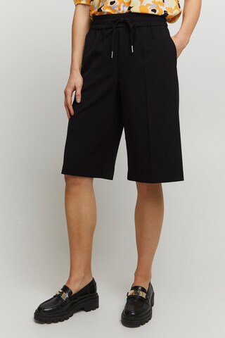 b.young Wide leg Pleat-Front Pants 'DANTA' in Black: front