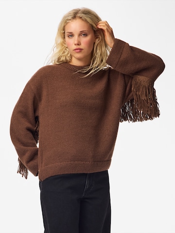 PIECES Sweater 'IVA' in Brown: front