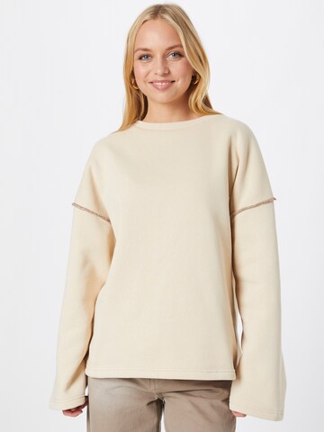 Sweat-shirt Misspap en beige : devant