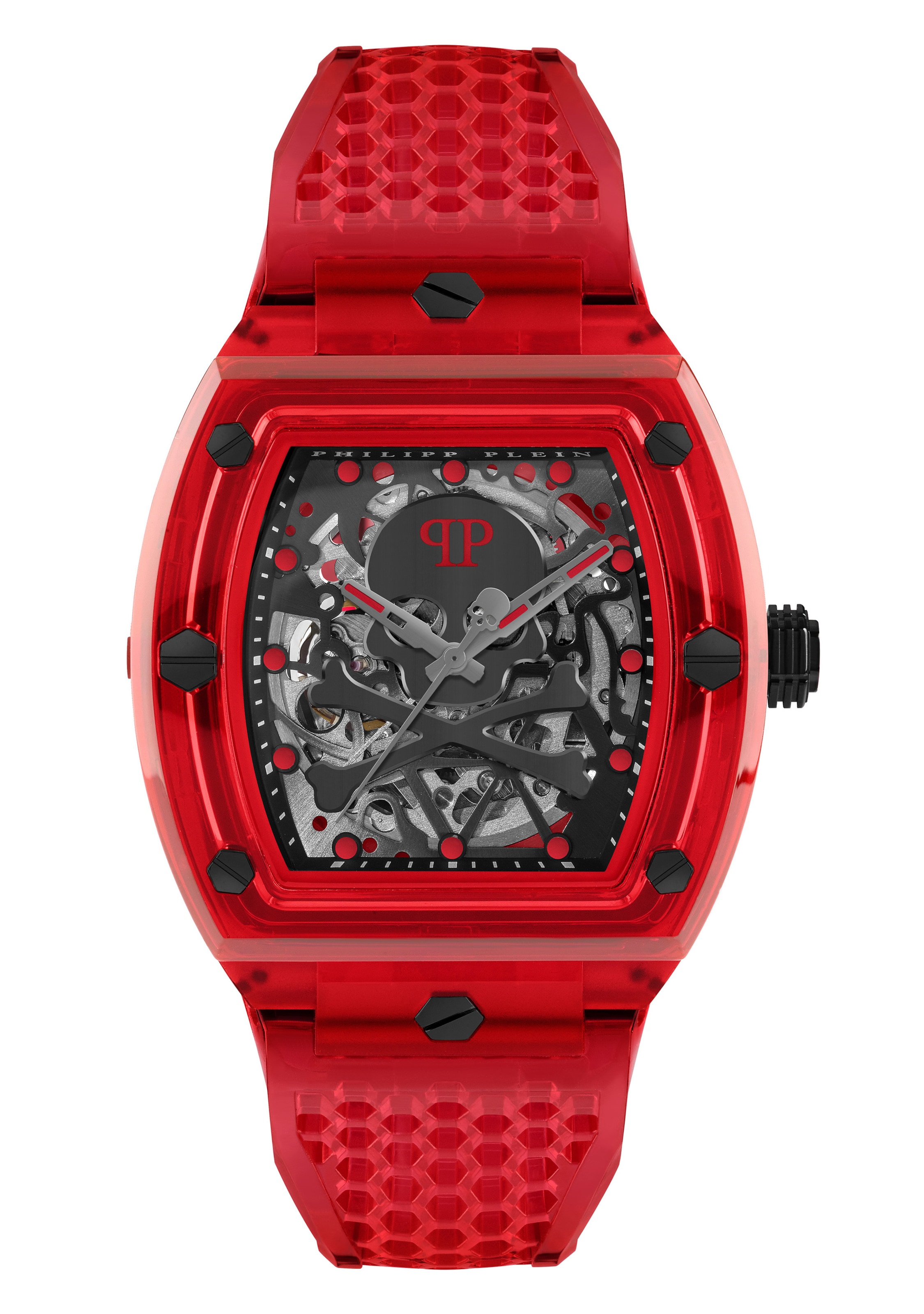 Montre à affichage analogique Philipp Plein Watches en rouge : devant