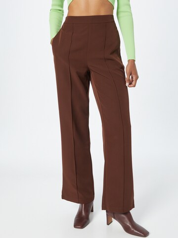 PIECES Wide leg Trousers 'PCBOZZY' in Brown: front