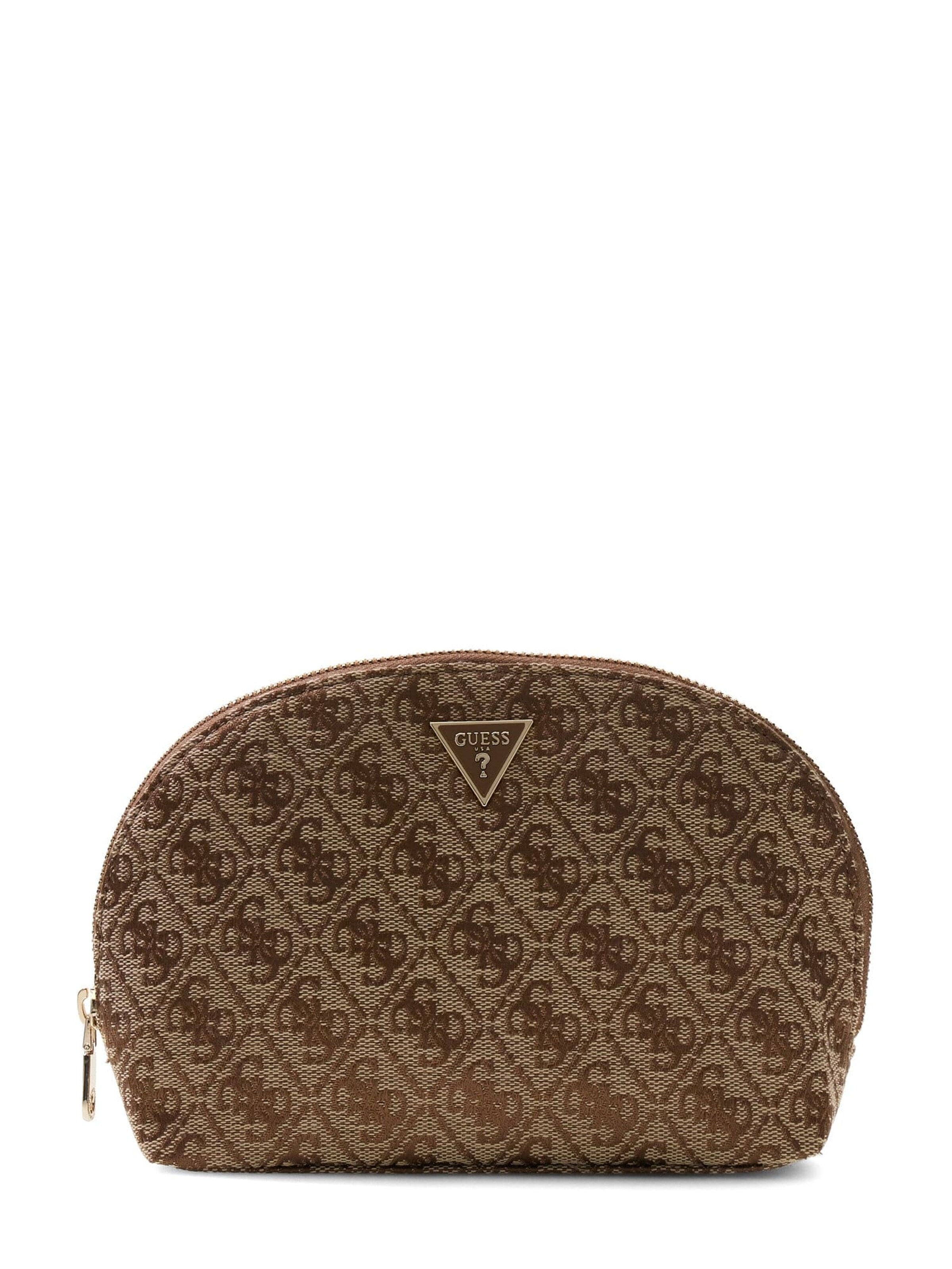 GUESS Cosmetic Bag in Beige: front