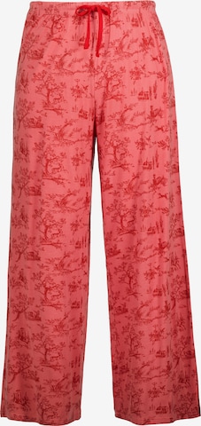 Ulla Popken Wide leg Pyjamabroek in Roze: voorkant