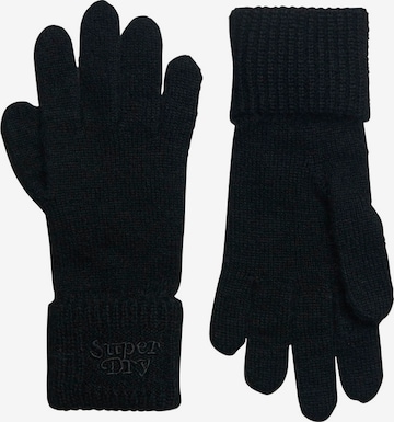 Superdry Full Finger Gloves in Black: front