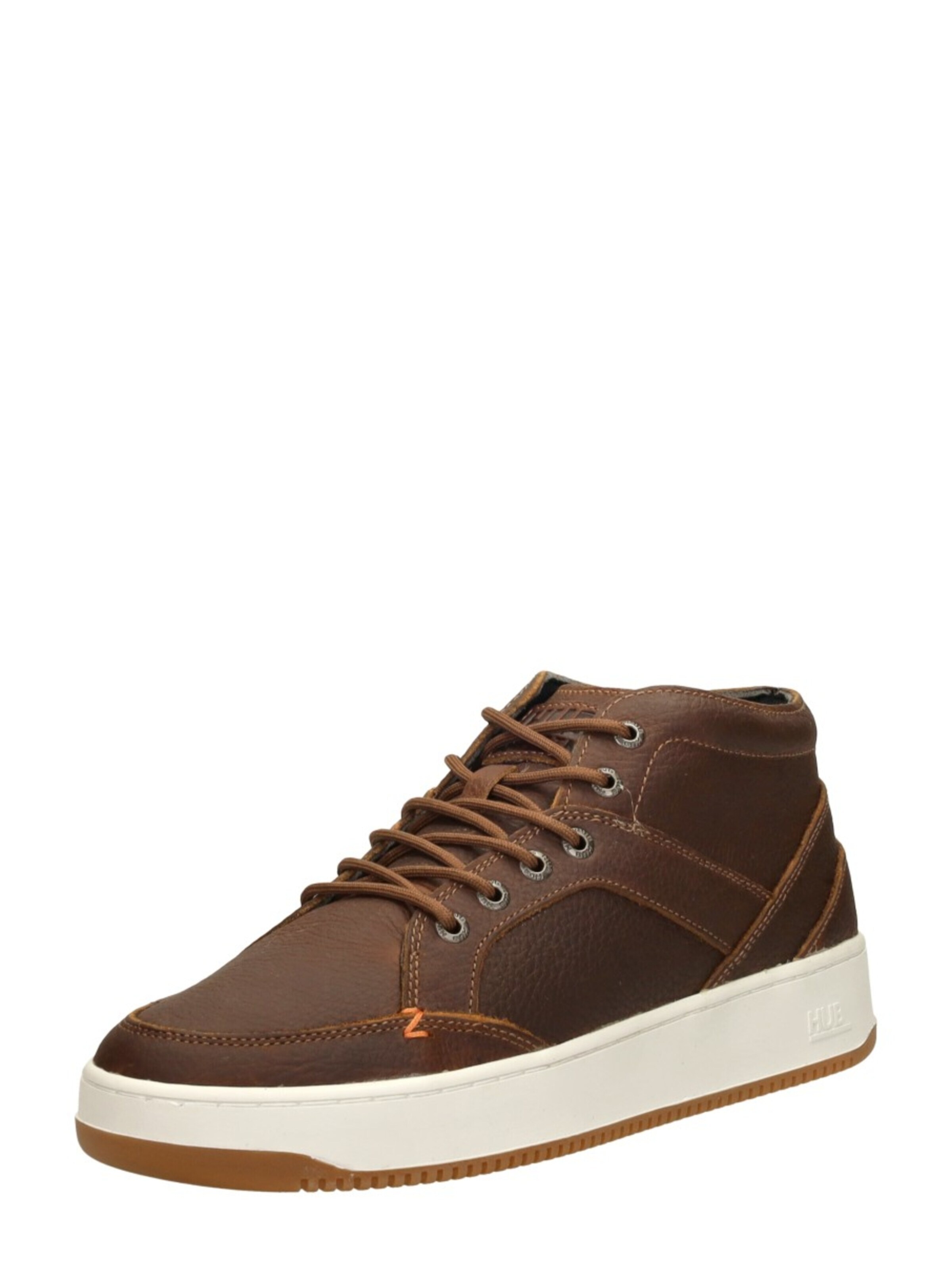 HUB High-Top Sneakers in Brown: front