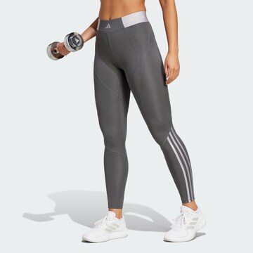 ADIDAS PERFORMANCE Skinny Workout Pants 'Hyperglam' in Grey: front