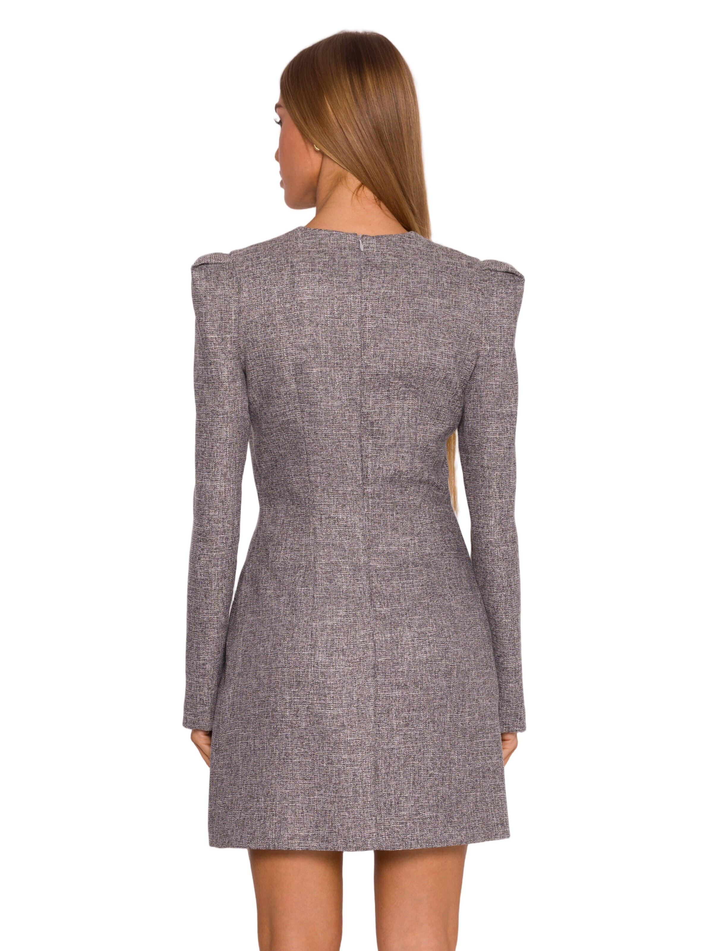 Rochie 'Sukienka tweedowa z kokardą szyfonową' de la made of emotion pe gri