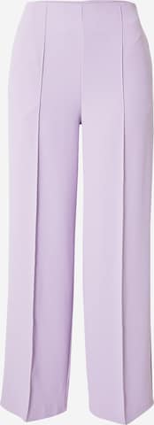 Warehouse Wide leg Trousers with creases in Purple: front