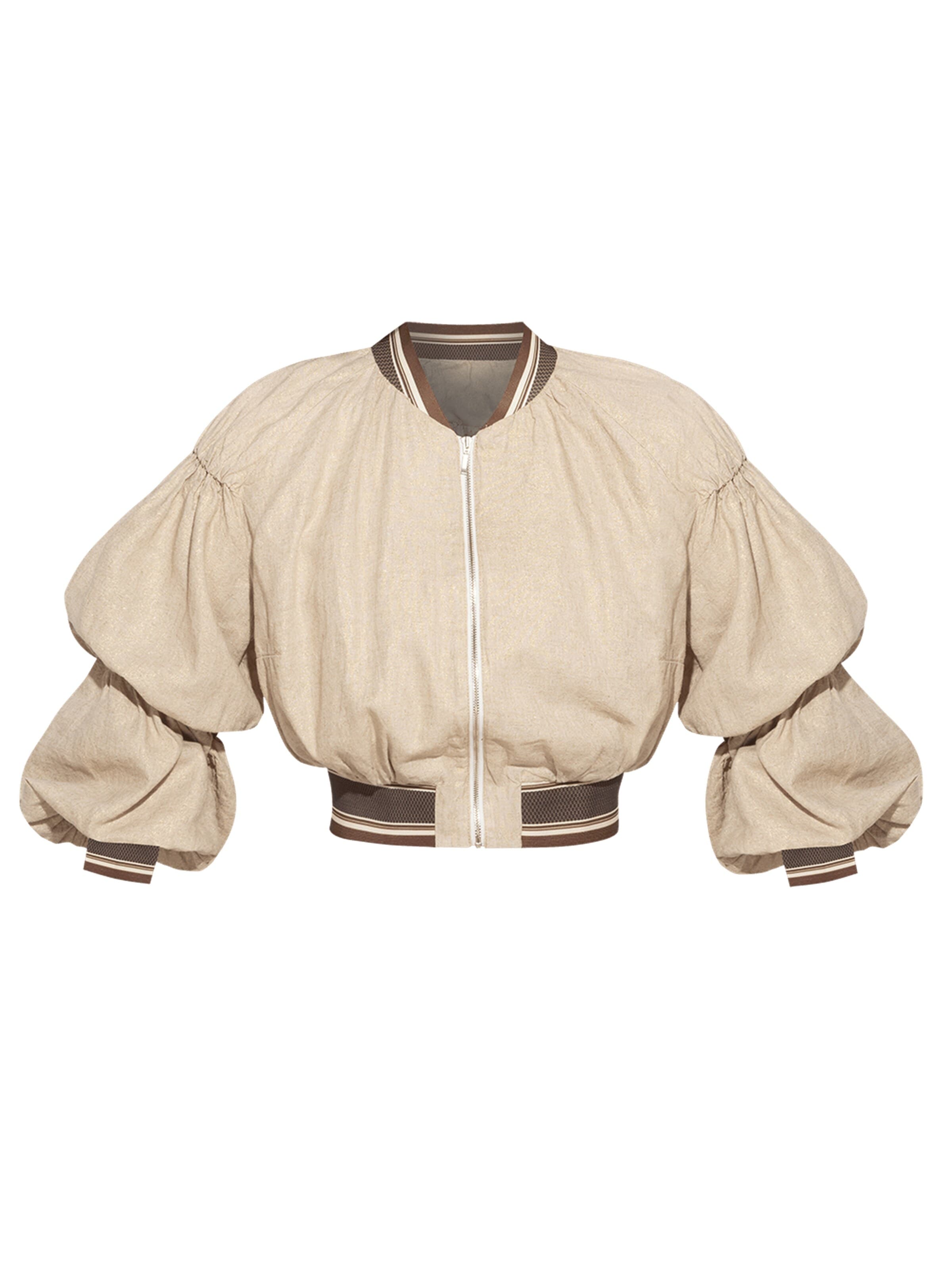 JIORO Tussenjas 'ESSENTIALS' in Beige: voorkant