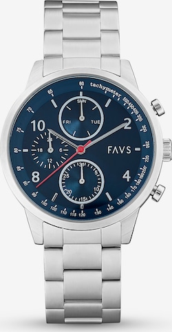 FAVS Analog Watch in Silver: front