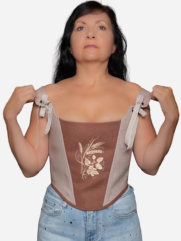 Corsage 'Golden Wheat Corset' VIADALINNO en marron