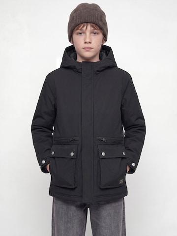 Jack & Jones Junior Winterjas 'EWOLF' in Zwart: voorkant