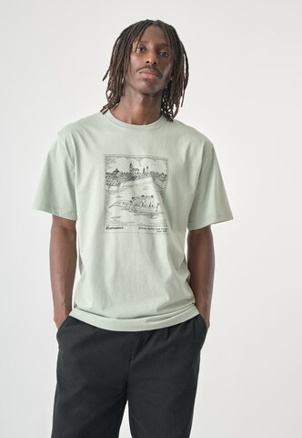 Cleptomanicx T-Shirt 'Berblinger' in Grau: Vorderseite