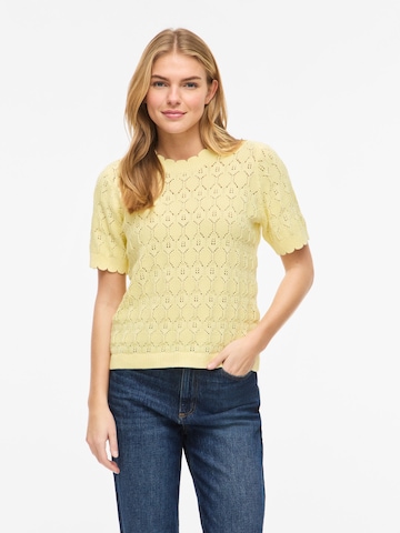 VILA Gebreide bodywarmer 'VILowen' in Geel: voorkant