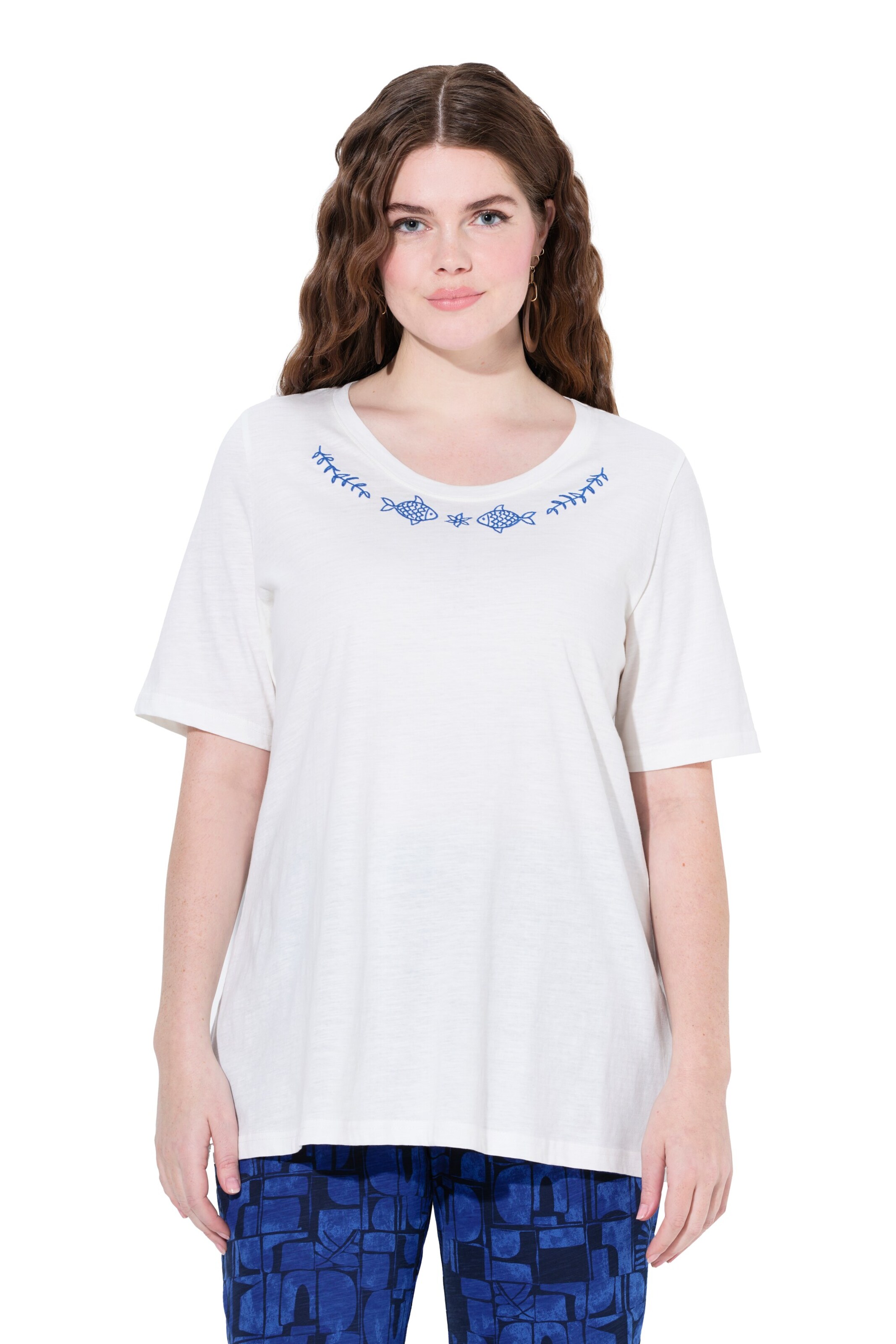 T-shirt Ulla Popken en blanc : devant