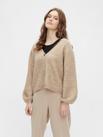 PIECES Knit Cardigan in Brown: front