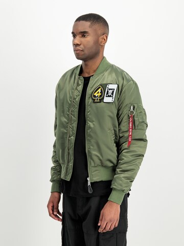 ALPHA INDUSTRIES Between-Season Jacket 'MA-1 Black Devils' in Green: side