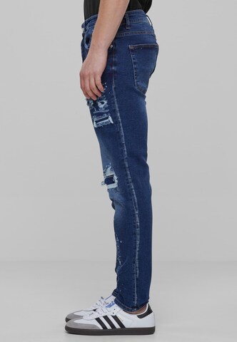 2Y Premium Tapered Jeans in Blau