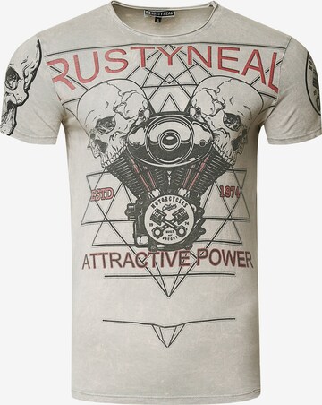 Rusty Neal Cooles T-Shirt mit Front-Print in Grau: predná strana