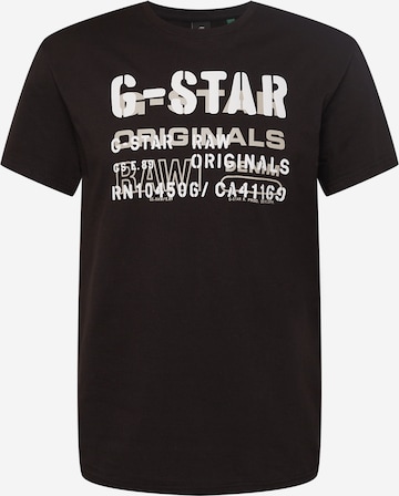 G-Star RAW Shirt 'Stencil' in Zwart: voorkant
