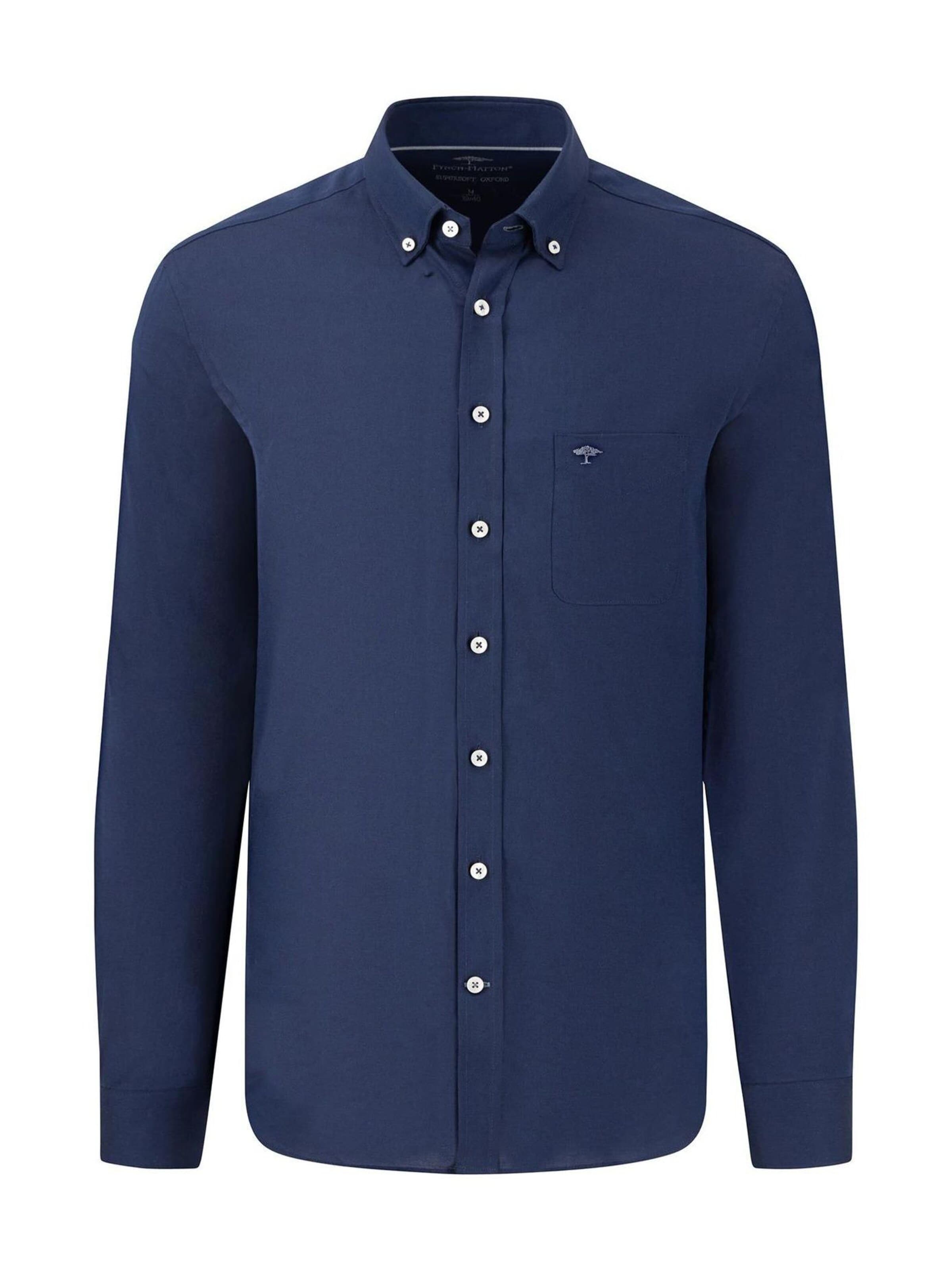 FYNCH-HATTON Regular fit Button Up Shirt in Blue: front