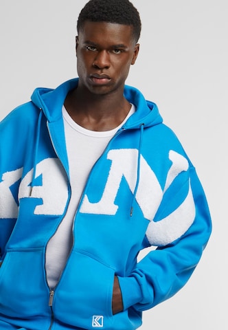 Karl Kani Zip-Up Hoodie 'Wavy Retro' in Blue