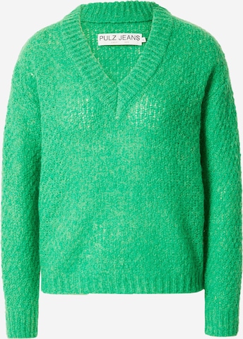 PULZ Jeans Sweater 'SOPHIA' in Green: front