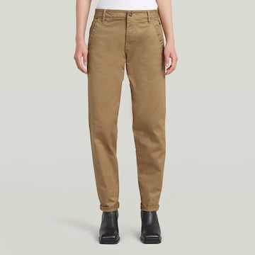 G-STAR Tapered Chino trousers 'Kate' in Brown