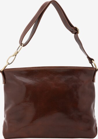 Borsa a spalla 'Borsa a Spalla Donna Pelle Vacchetta - Tracolla Regolabile e Zip' di I Fratelli in marrone: frontale