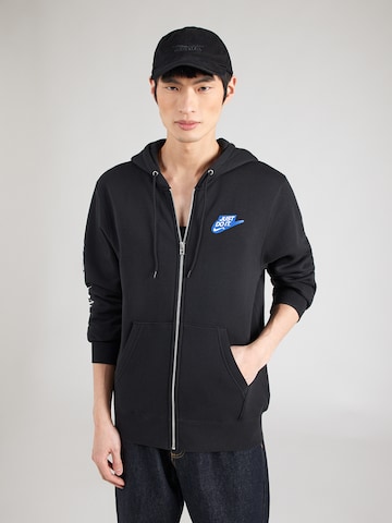 Nike Sportswear - Sudadera con cremallera 'CLUB' en negro: frente