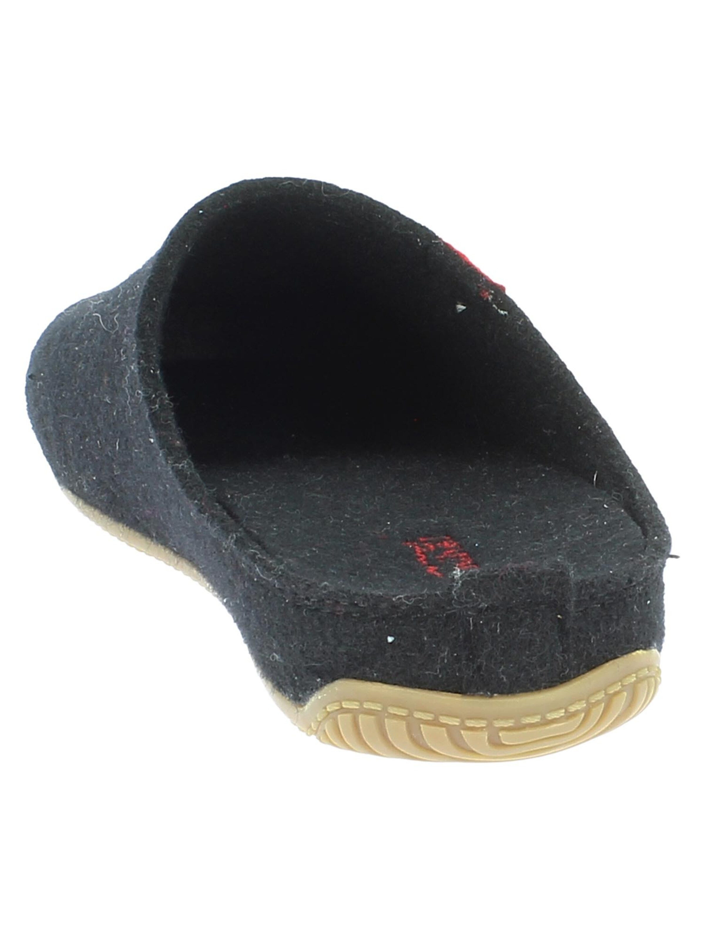 Living Kitzbühel Hausschuh 'Filz - Schweizer Kreuz'‌‌‌‌‌ in Schwarz