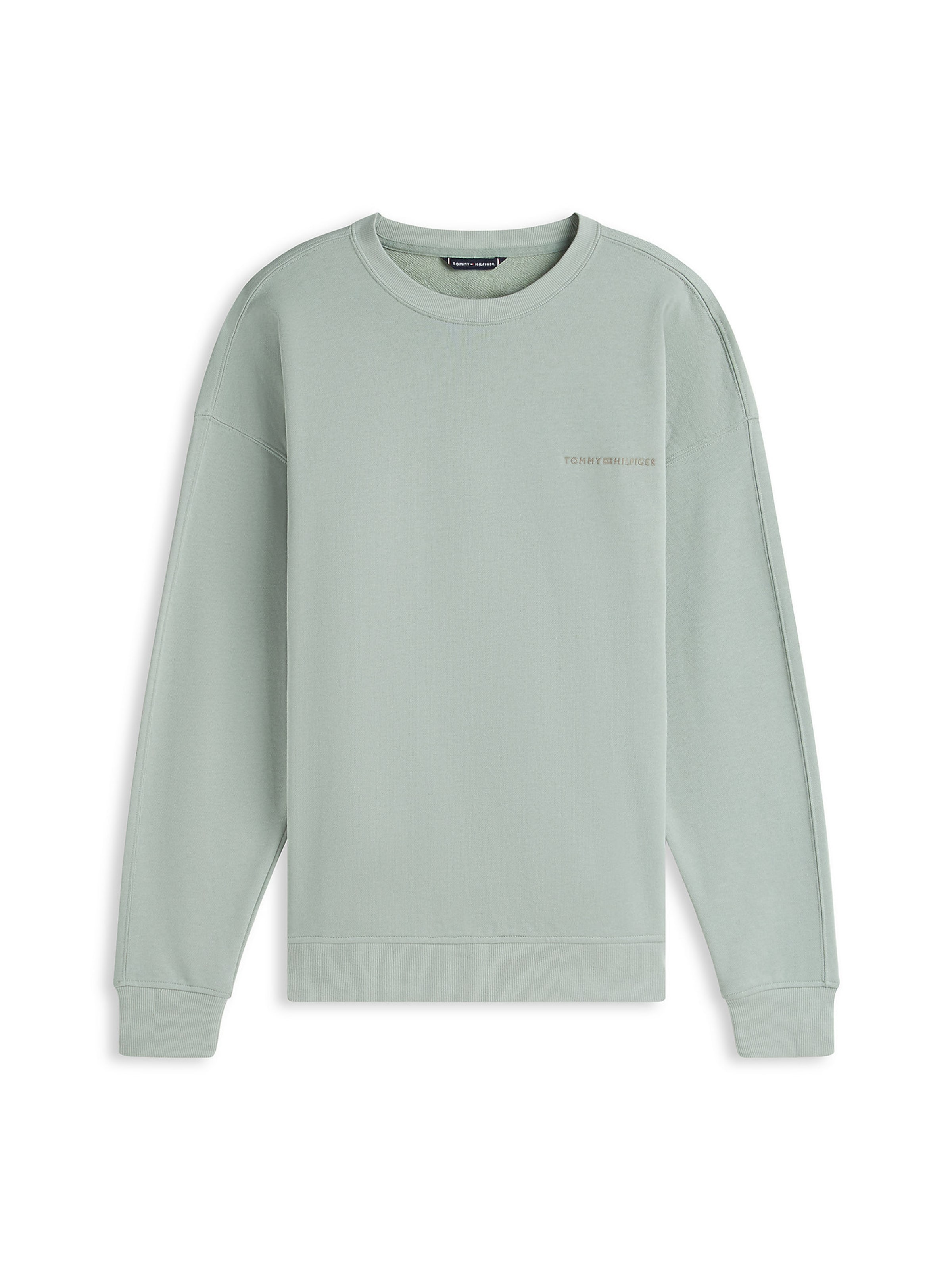 TOMMY HILFIGER Sweatshirt 'Essential' in Groen: voorkant