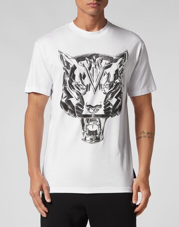 Plein Sport - Camiseta 'Chrome Tiger' en blanco