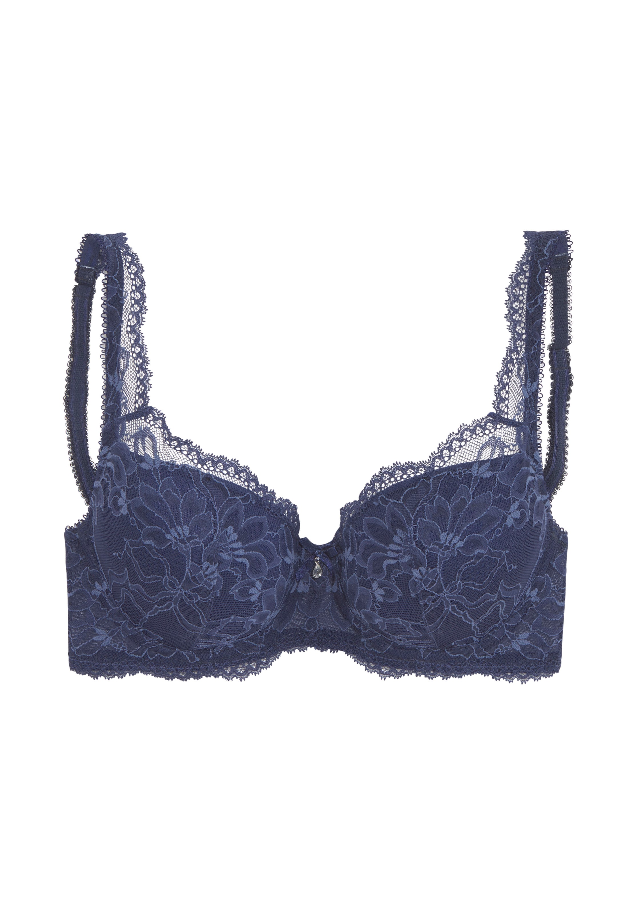 LASCANA Balconette Bra in Blue: front