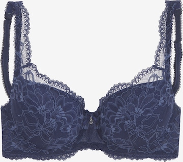 LASCANA Balconette Bra in Blue: front