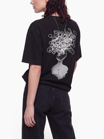 JustDepressed Clothing Shirt 'Overthinking - heavy T-Shirt 240GSM' in Schwarz: Vorderseite