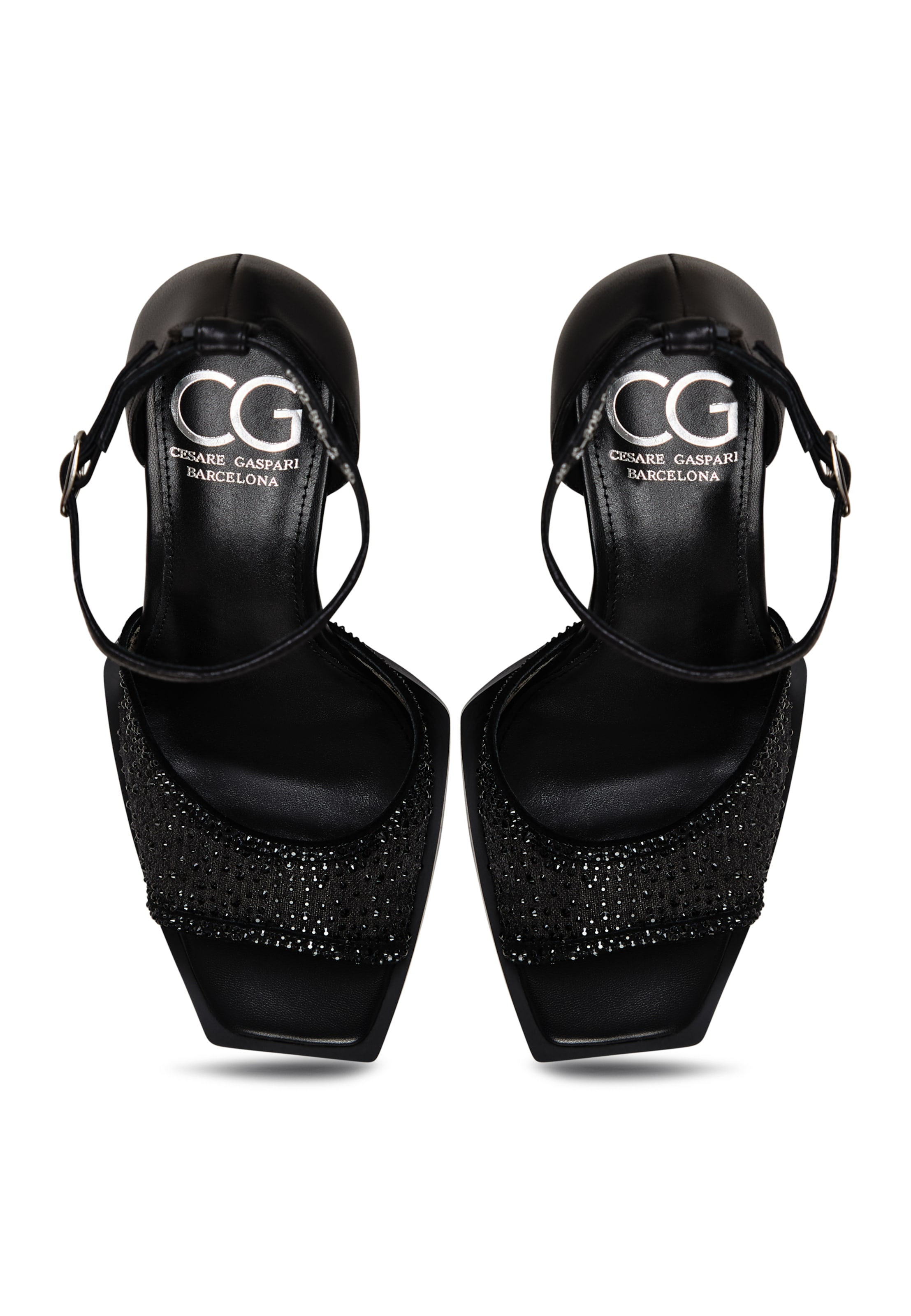 CESARE GASPARI Strap sandal in Black