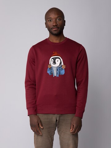 Watapparel Sweatshirt 'Pinguin' in Red: front