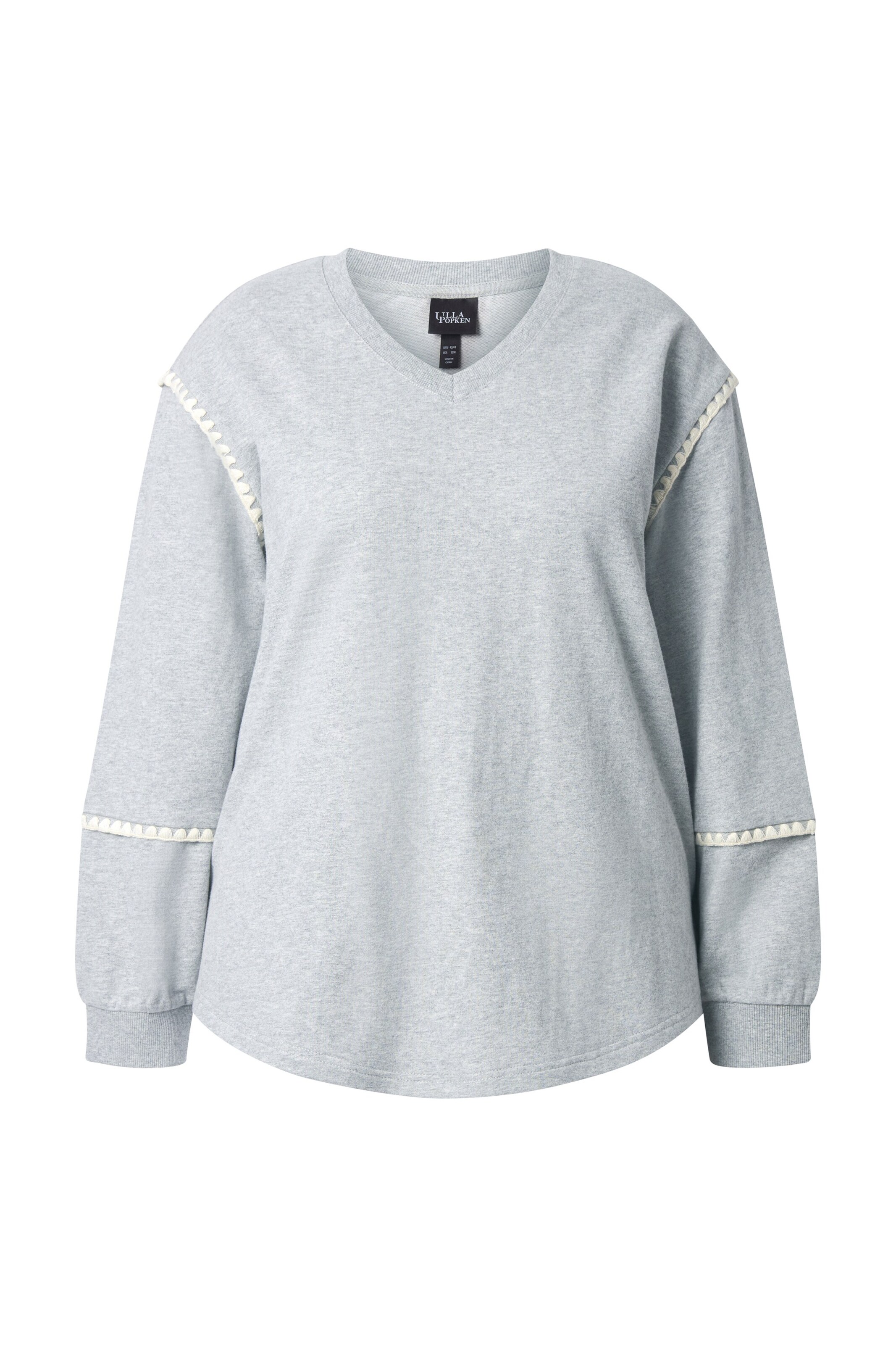 Ulla Popken Sweatshirt in Grijs: voorkant